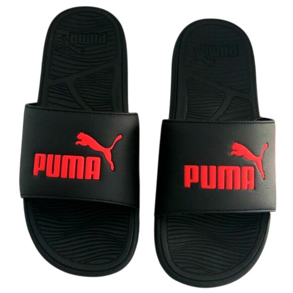 NWT PUMA AUTHENTIC COOL CAT SPORT MENS BLACK RED SLIP ON SLIDES SANDALS SIZE 7 9 - Picture 2 of 3
